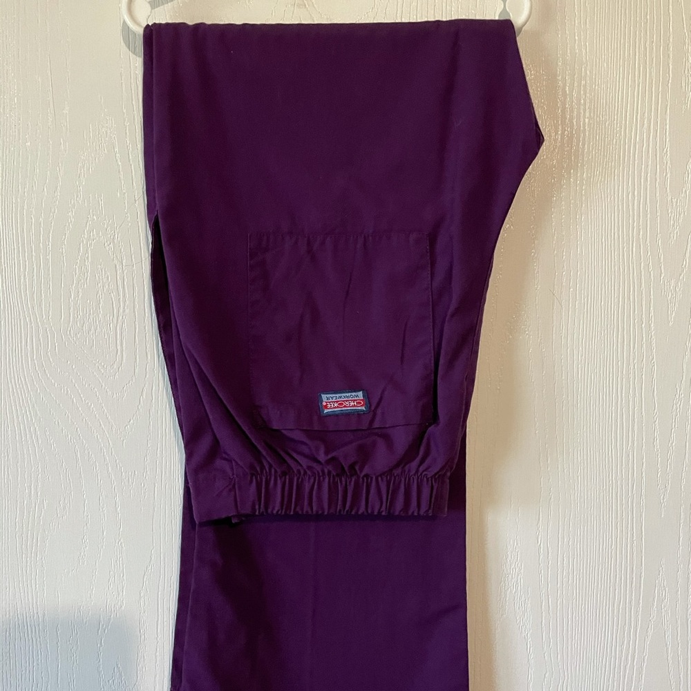 Eggplant Cherokee Petite Scrub Pants